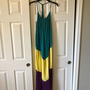 Strappy multi colored maxi dress